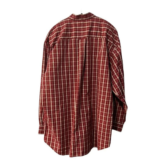 Nordstrom XL  burgundy plaid mens button‎ down shirt - Picture 2 of 4